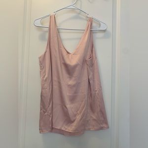 Blush satin style tank, size medium